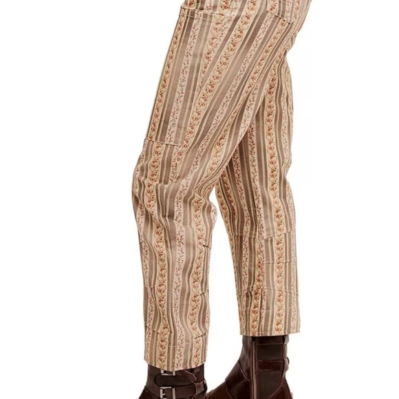 NWT Free People Super Sonic Stripe Print Low Rise Slim Utility Pants Size 6 - Picture 3 of 9